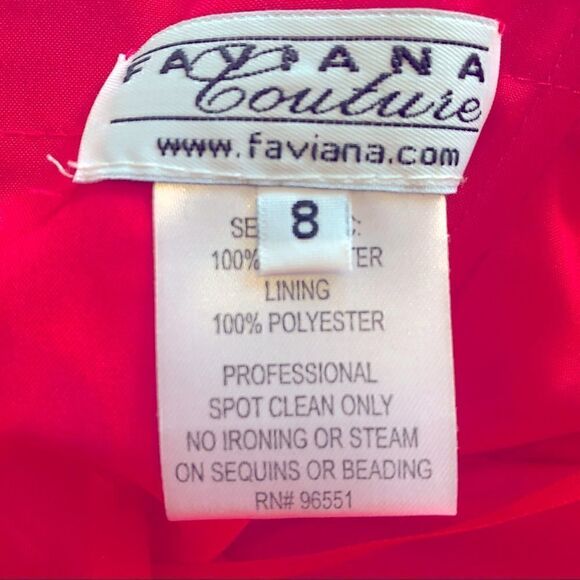 Faviana Couture Hot Pink Strapless Dress Women’s Size 8 NWT - Picture 7 of 11